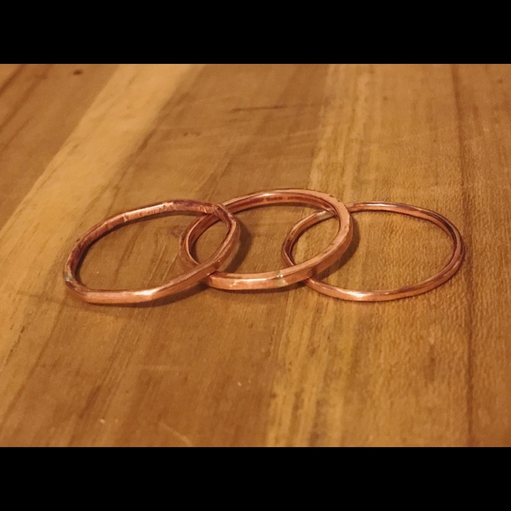 Hammered Copper Stacking Rings